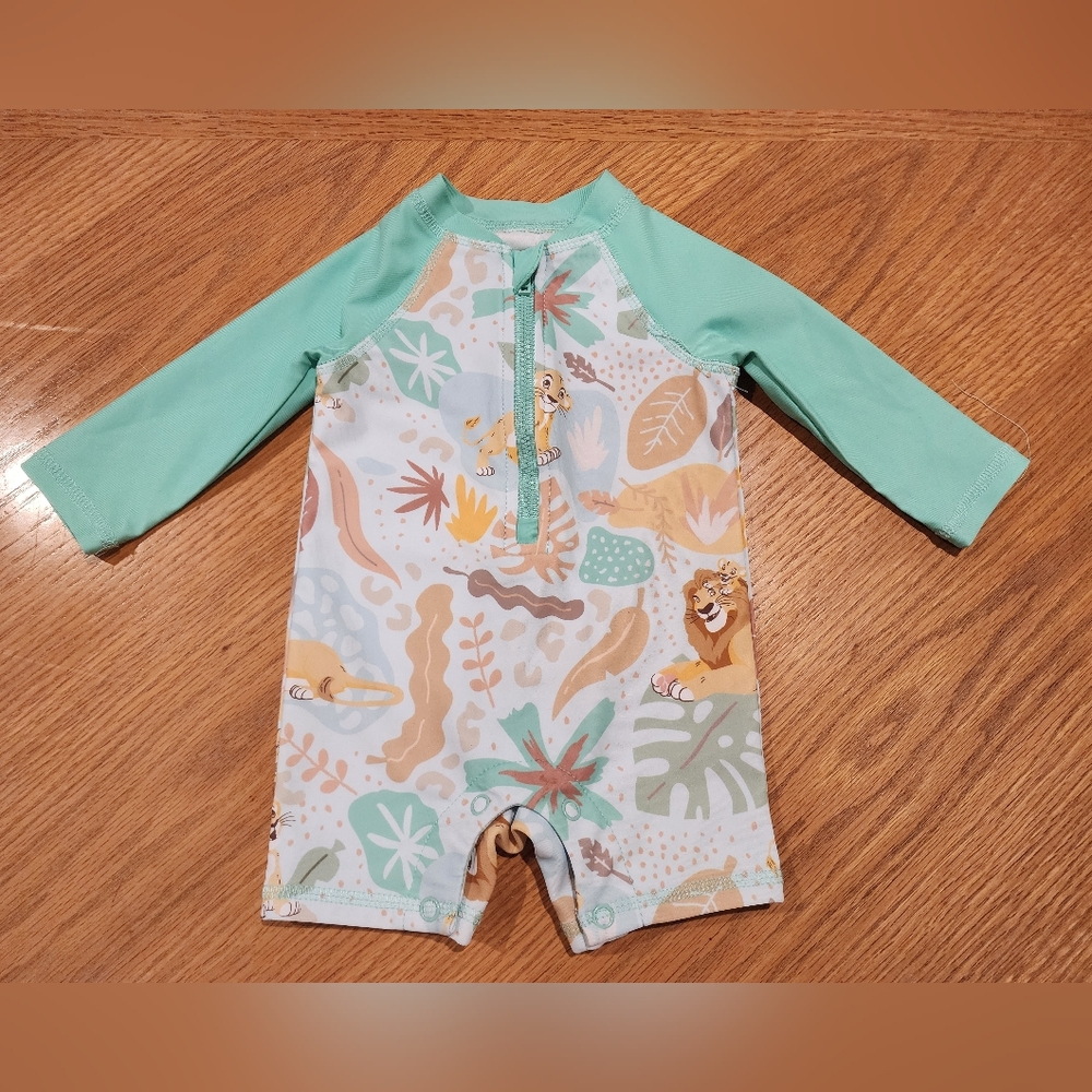 Disney Baby 3/6M The Lion King One-Piece Baby Rash Guard Swim Unisuit